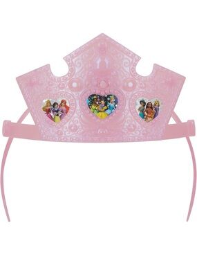 Disney Pink Princess Tiara Headband with‎ Character Hearts